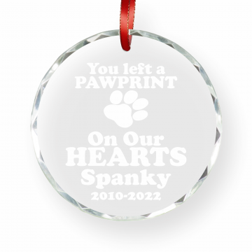 Pawprint | Personalized Crystal Ornament